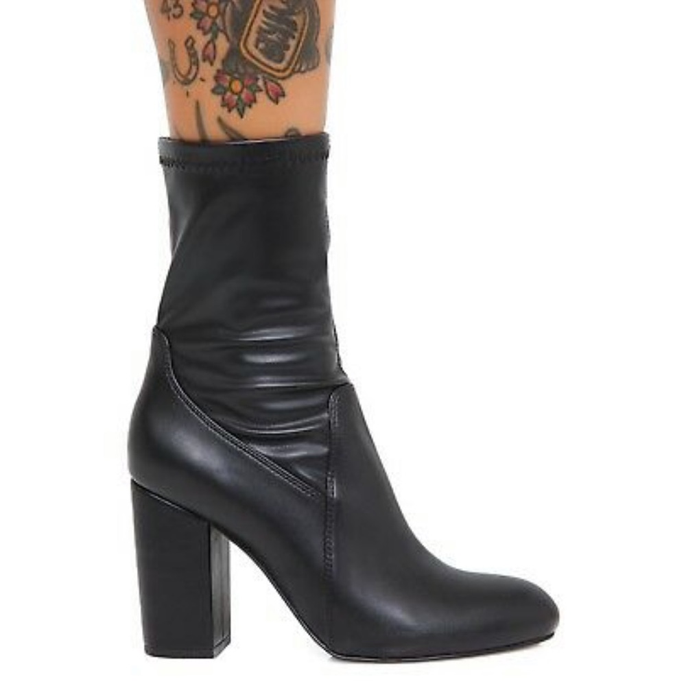 Black Vegan Leather Bootie